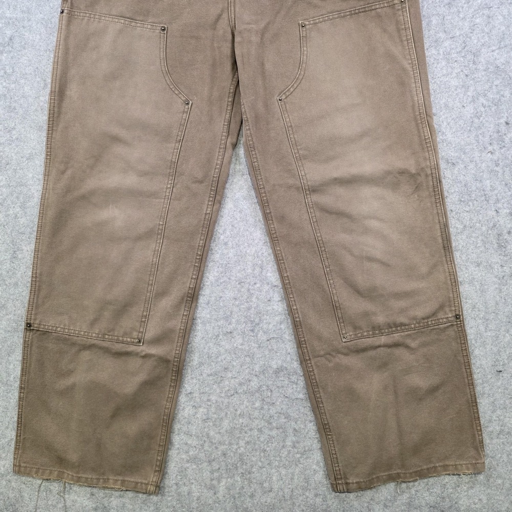 Elwood Pants Men 38x32 Brown Canvas Carpenter Double Knee Front Workwear Utility - Picture 3 of 16